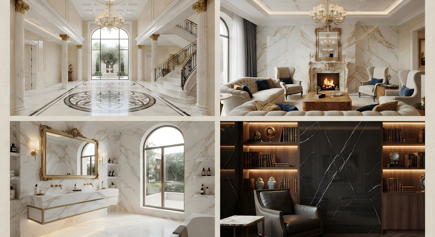 Statuario White Marble Round Coffee Table, Luxury Living Room Sanctuary & High-End Residence, Factory Direct Wholesale