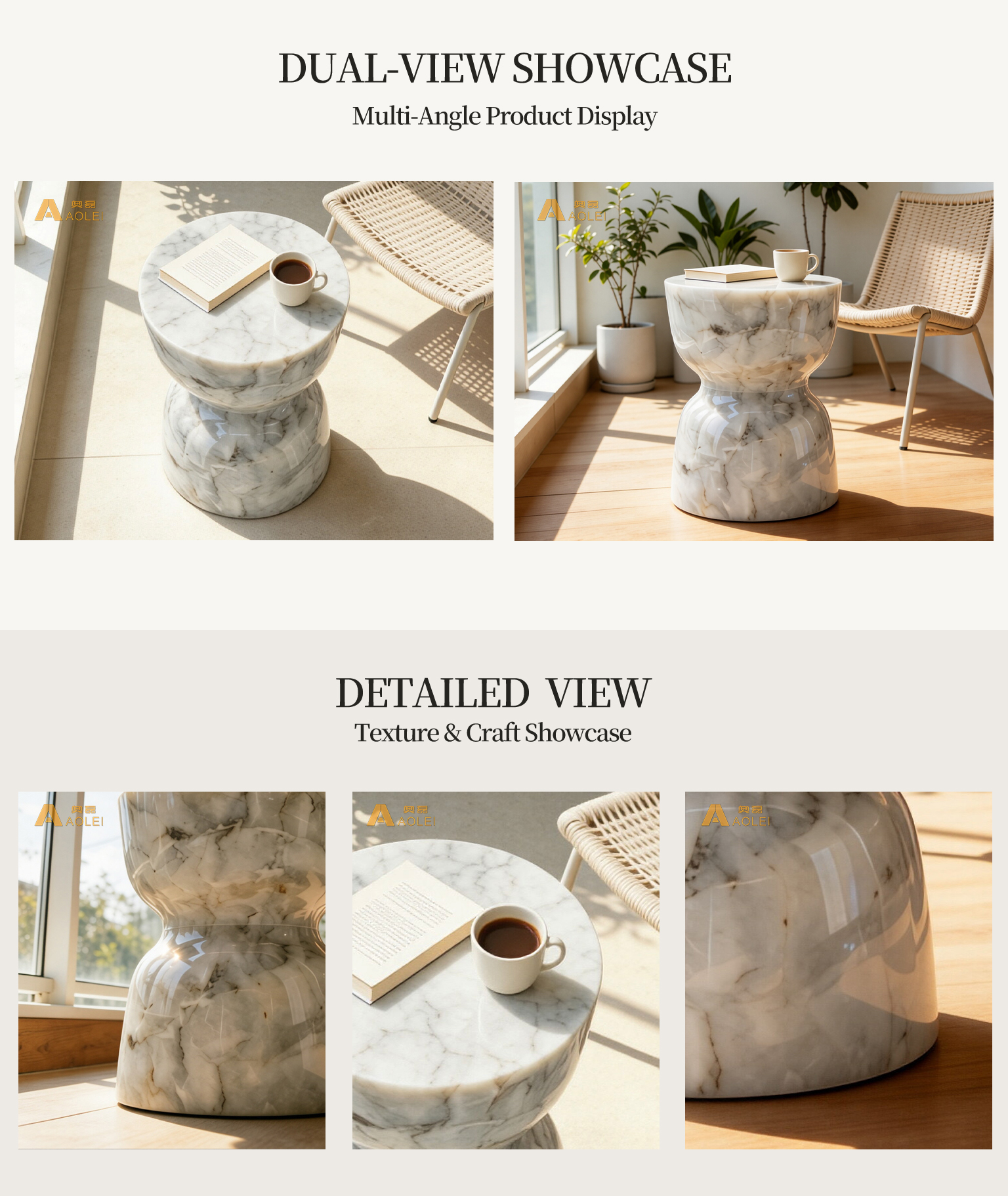 Bianco Carrara Marble Hourglass-Shape Stool for Elegant Vanity and Dressing Room,Customized marble size