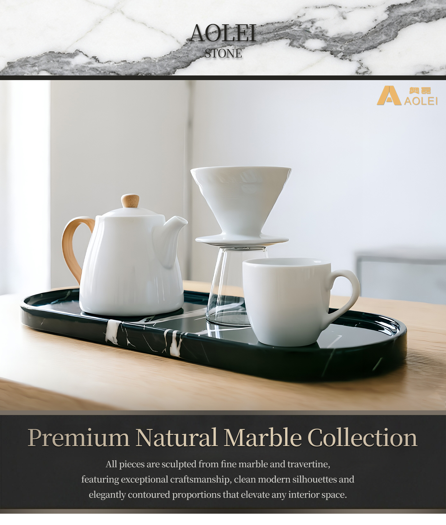 Nero Marquina Marble Luxury Oval Tea Tray in Modern Interior, Executive Offices and Premium Lounges, Customized marble size