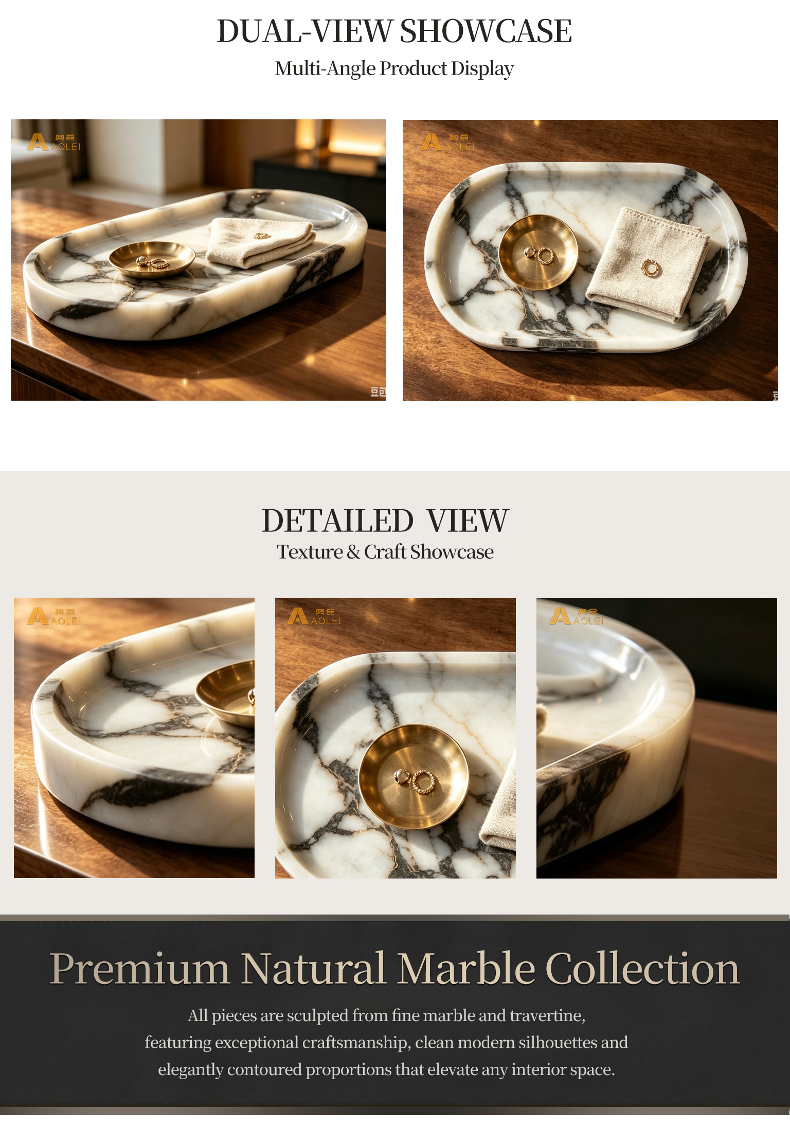 Calacatta Viola Marble Luxury Oval Tea Tray Close-Up, Natural Stone Texture, Premium Craftsmanship & Polished/Honed Finish, Customized marble size