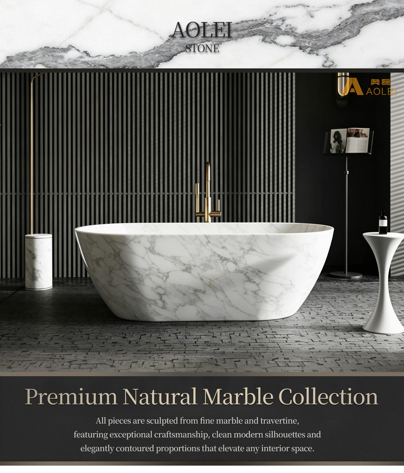 Thassos White Marble Sophisticated Freestanding Oval Bathtub Close-Up, Natural Stone Texture, Premium Craftsmanship & Polished/Honed Finish, Customized marble size