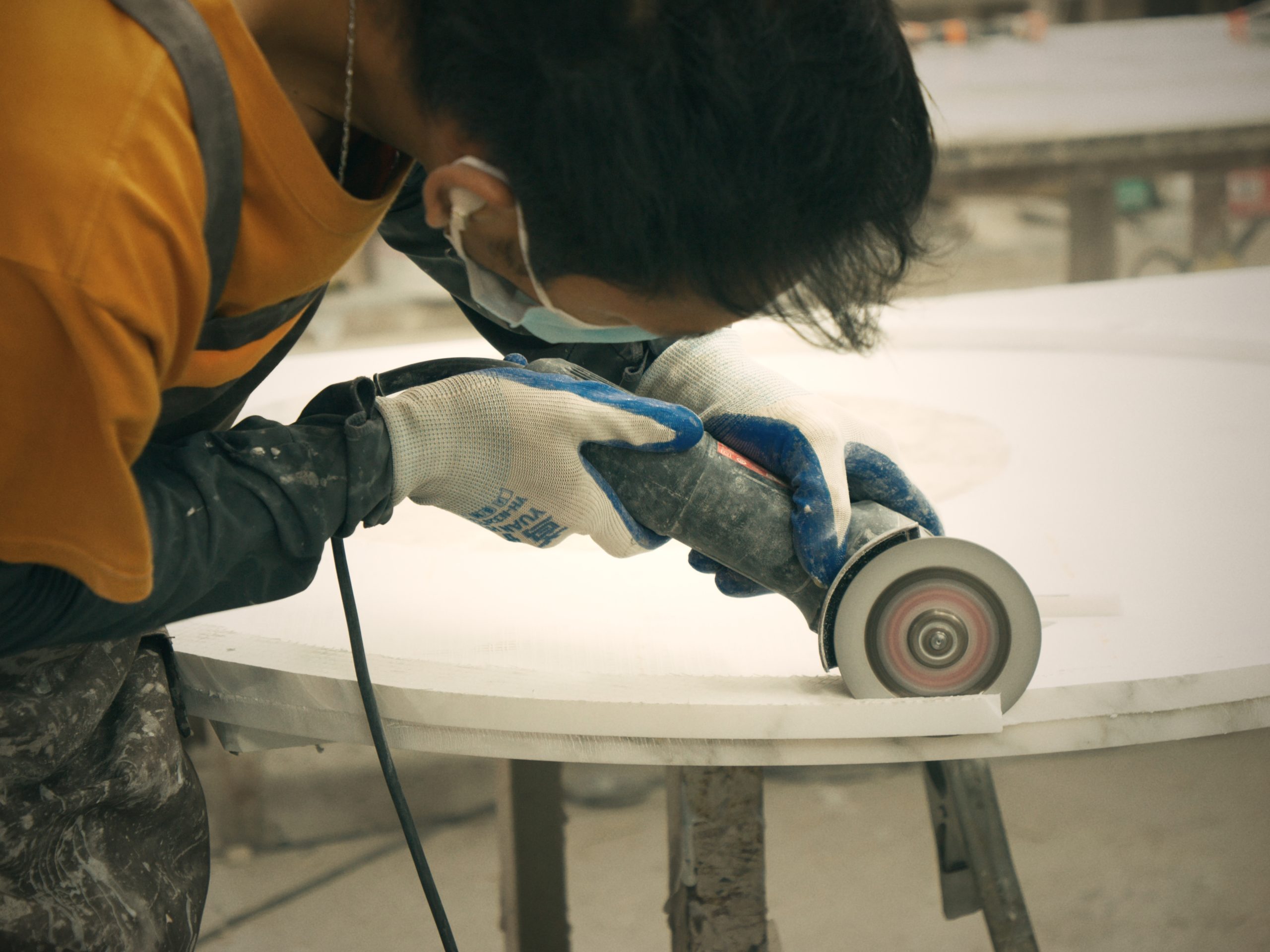Marble Surface Polishing Workshop, Natural Stone Finishing